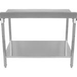 Ammattimainen työpöytä Ruostumaton teräs Alaosasto Taustalevy 1400x800x900mm | Adexa DWT80140B - Image 2