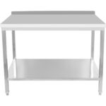 Ammattimainen työpöytä Ruostumaton teräs Alaosasto Taustalevy 1400x800x900mm | Adexa DWT80140B