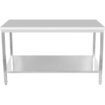 Ammattimainen työtaso ruostumattomasta teräksestä alahyllyllä 1600x800x900mm | Adexa DWT80160