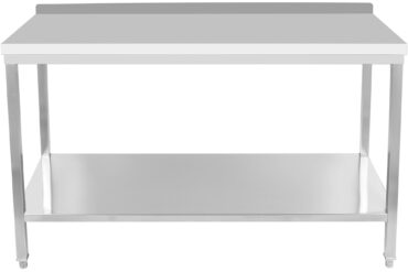 Ammattikäyttöön tarkoitettu työpöytä Ruostumaton teräs Alahylly Roiskesuoja 1600x800x900 mm | Adexa DWT80160B