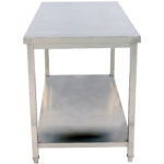 Kaupallinen Työpöytä Ruostumaton Teräs Alahylly Neliönmuotoiset Jalat 2000x700x850mm | Adexa HWT20070 - Image 2