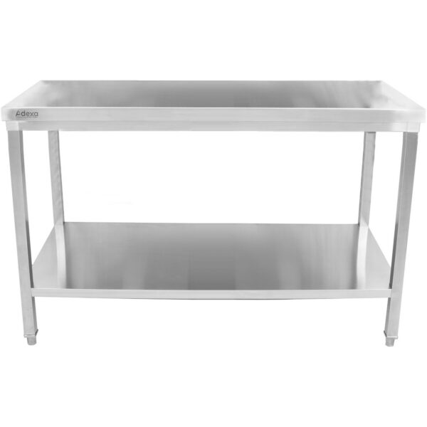 Kaupallinen Työpöytä Ruostumaton Teräs Alahylly Neliönmuotoiset Jalat 2000x700x850mm | Adexa HWT20070