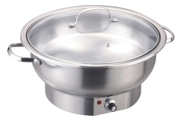 Sähköinen chafing dish Pyöreä Lasikansi Ruostumaton teräs 6 litraa | Adexa ECD06DE