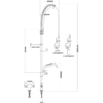 Esihuuhteluruiskuyksikkö keinuhanalla Tasokiinnitys Kaksinkertainen tulo Korkeus 1000 mm Ruostumaton teräs | Adexa EQ2801A12 - Image 2