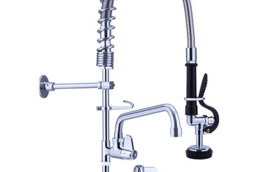 Esihuuhteluruiskuyksikkö keinuhanalla, seinäkiinnitys, kaksoissisääntulo, korkeus 600 mm, ruostumatonta terästä | Adexa EQ7802A08