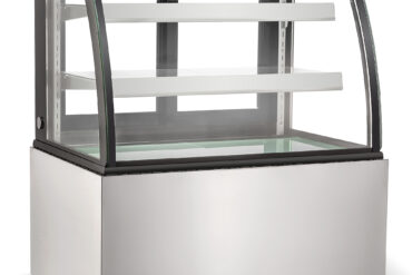 Kakutiski Kaareva etuosa 1000x700x1200mm 2 hyllyä Ruostumattomasta teräksestä valmistettu pohja LED | Adexa GN1000CF2