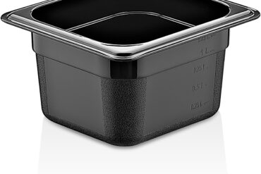 Polykarbonaatti Gastronorm-astia GN1/6 Syvyys 100mm Musta | Adexa PB8164