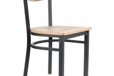 Musta terästuoli ajopuusta valmistetulla istuimella ja selkänojalla | Adexa GS65VDWSDWB