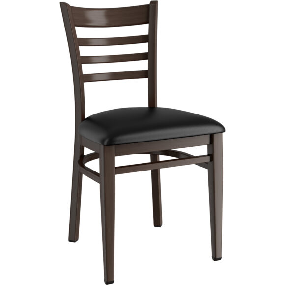 Pähkinäpuinen Tuoli Mustalla Vinyylityynyllä | Adexa GSW0005BLACKCUSHION