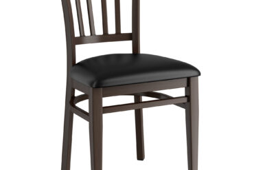 Pähkinäpuinen tuoli mustalla vinyyli-istuimella | Adexa GSW0008BLACKCUSHION