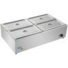 Kaupallinen XL Bain Marie tyhjennyshanalla 4xGN1/1 Sisältää 4 astiaa kannella | Adexa HB4XL - Image 3