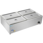 Kaupallinen XL Bain Marie tyhjennysventtiilillä 4xGN1/1, sisältää 4 astiaa kannella | Adexa HB4XL - Image 5