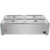 Kaupallinen XL Bain Marie tyhjennyshanalla 4xGN1/1 Sisältää 4 astiaa kannella | Adexa HB4XL - Image 6