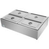 Kaupallinen XL Bain Marie tyhjennyshanalla 4xGN1/1 Sisältää 4 astiaa kannella | Adexa HB4XL - Image 4