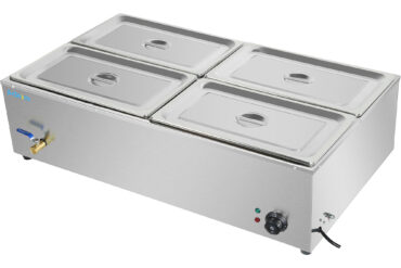 Kaupallinen XL Bain Marie tyhjennysventtiilillä 4xGN1/1, sisältää 4 astiaa kannella | Adexa HB4XL
