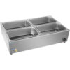 Kaupallinen XL Bain Marie tyhjennyshanalla 4xGN1/1 Sisältää 4 astiaa kannella | Adexa HB4XL - Image 2