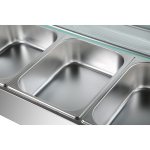 Kaupallinen Bain Marie lasisella yläsuojalla 3xGN1/2 | Adexa HBM23 - Image 6