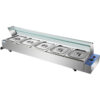 Kaupallinen Bain Marie lasikantisella aivastuskaiteella 5xGN1/2 | Adexa HBM25