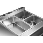 Kaupallinen Sähköinen Bain Marie Kaapilla 1xGN1/1 + 2xGN1/2 5kW 700mm Syvyys | Adexa HEB709A - Image 4