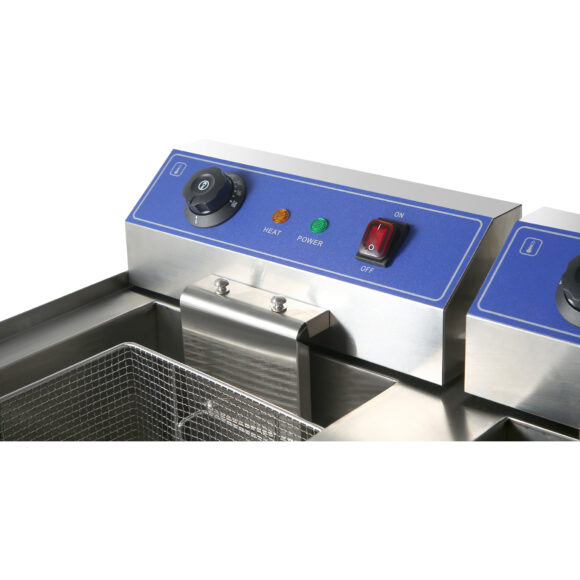 Kaupallinen friteerauskeitin, kaksinkertainen sähköinen 32 litraa 10kW vapaasti seisova | Adexa HEF162C - Image 3