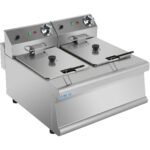 Kaupallinen Sähköinen Friteerauskeitin 2x8 litraa 7,5 kW Työtasomalli 400V | Adexa HEF608 - Image 4