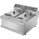 Kaupallinen Sähköinen Friteerauskeitin 2x8 litraa 7,5 kW Työtasomalli 400V | Adexa HEF608 - Image 2