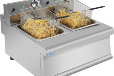 Kaupallinen Sähköinen Friteerauskeitin 2x8 litraa 7,5 kW Työtasomalli 400V | Adexa HEF608