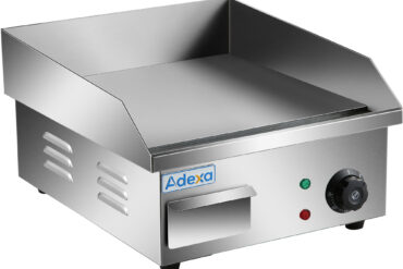 Kaupallinen paistolevy sileä 250x400x215mm 2kW sähkö | Adexa HEG250