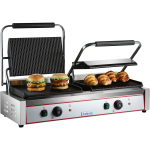 Ammattilainen kaksois-XL kontaktigrilli, uritettu ylä- ja alalevy, 4,4 kW | Adexa HEG813E - Image 2
