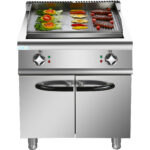 Professional sähköinen parilalevy kaappijalustalla 9kW sileä/urat 700mm syvyys | Adexa HER706A - Image 6