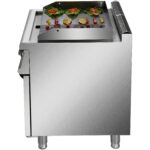 Professional sähköinen parilalevy kaappijalustalla 9kW sileä/urat 700mm syvyys | Adexa HER706A - Image 3