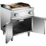 Professional sähköinen parilalevy kaappijalustalla 9kW sileä/urat 700mm syvyys | Adexa HER706A - Image 2