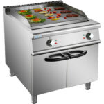 Ammattimainen sähköinen parilapannu kaapistolla 12kW sileä/ribattu 900 mm syvyys | Adexa HER906A