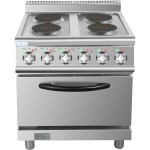 Ammattikäyttöön tarkoitettu sähköliesi 4 keittolevyllä ja sähköuuni 8kW+4,8kW 700mm syvyys | Adexa HRQ712A - Image 3