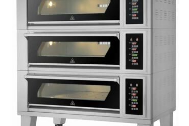 Sähköinen leipomouuni 3 kammiota 6 x 400x600mm peltiä 400°C Mekaaniset säätimet 19.8kW 400V | Adexa HTD60KI
