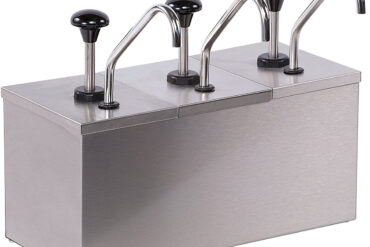 Kaupallinen Mauste/Kastikeannostelija, 3 pumppua, Ruostumaton teräs | Adexa JZS003