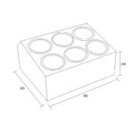 Kaupallinen aterinkori pidike 6-reikäinen ruostumaton teräs | Adexa KFB06B - Image 2