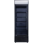 Kaupallinen juomajäähdytin Pystymallinen 282 litraa Staattinen jäähdytys Saranoitu lasiovi Musta Katoksen valo | Adexa LG282BBLACK - Image 3