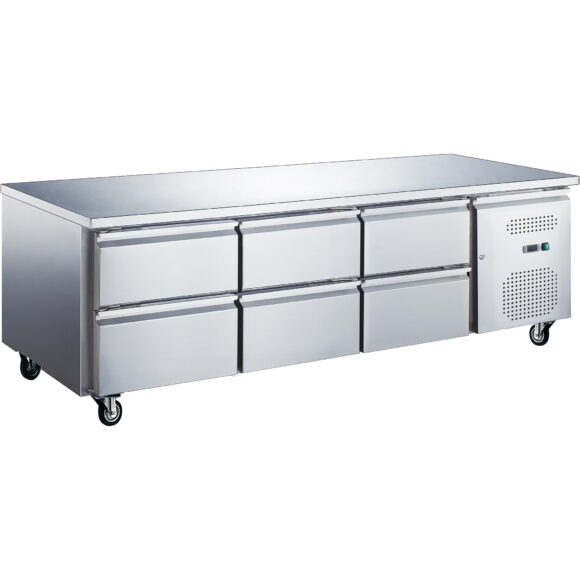 Ammattimainen matala jäähdytetty laskuri / Kokin alusta 6 laatikolla 1795x700x650mm | Adexa UGN3160