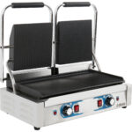 Raskaan sarjan kaksiosainen Panini-kontaktigrilli, kaksoisvyöhyke 3,6 kW, uritettu | Adexa MLP813