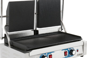 Raskaan sarjan kaksiosainen Panini-kontaktigrilli, kaksoisvyöhyke 3,6 kW, uritettu | Adexa MLP813