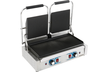 Raskaan sarjan kaksiosainen Panini-kontaktigrilli, kaksoisvyöhyke 3,6 kW, uritettu | Adexa MLP813 - Image 4