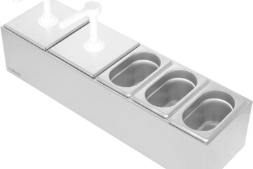 Kaupallinen Twin 3 litran pumppuannostelija ja 3x1,1 litran altaat | Adexa NHGN16B