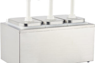 Kaupallinen Mauste/Sose Pumppujakelija 3x2 litraa Ruostumaton Teräs | Adexa NHP003