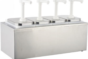 Kaupallinen maustekastikepumppujakelija 4x2 litraa Ruostumatonta terästä | Adexa NHP004