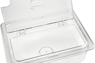 Polykarbonaatti Gastronorm-kontin kansi, jossa kääntökansi GN1/2 | Adexa P812LF