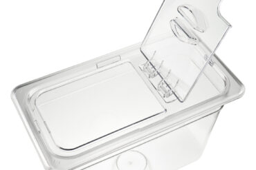 Polykarbonaattinen Gastronormi-astiankansi, kääntökannella GN1/3 | Adexa P813LF