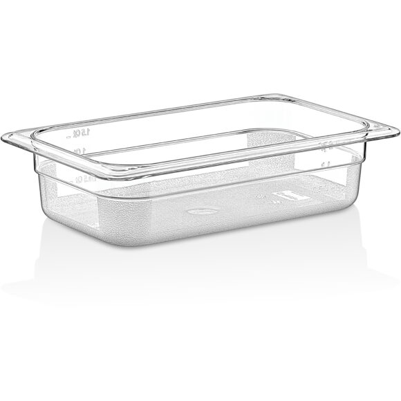 Polykarbonaatti Gastronorm-astia GN1/4 Syvyys 65mm Kirkas | Adexa P8142