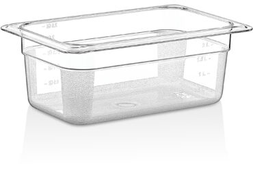 Polykarbonaatti Gastronorm-astia GN1/4 Syvyys 150mm Kirkas | Adexa P8146