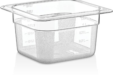 Polykarbonaatti Gastronorm-astia GN1/6 Syvyys 100 mm Kirkas | Adexa P8164